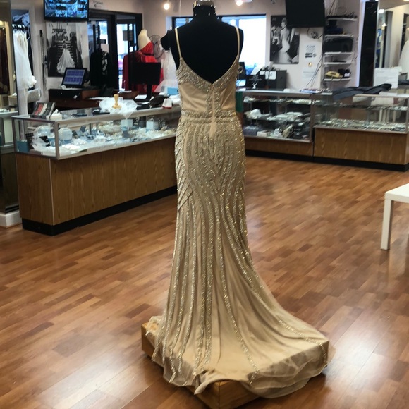 ⭐️SOLD OUT⭐️Champagne special occasion dress - Picture 4 of 6